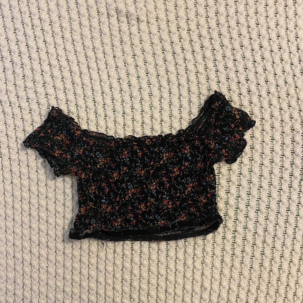 Gypsies and Moon Dust Floral Off The Shoulder Crop